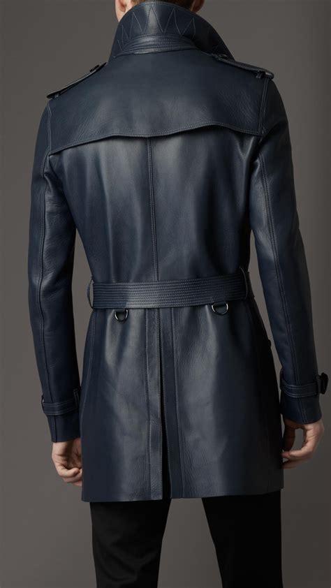 burberry leather trench men|Burberry trench coat men's navy.